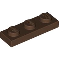 Lego destička 1x3, hnědá (362325)